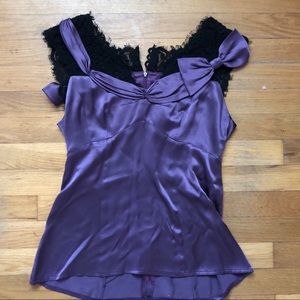 Nanette Lepore silk and lace top size 2